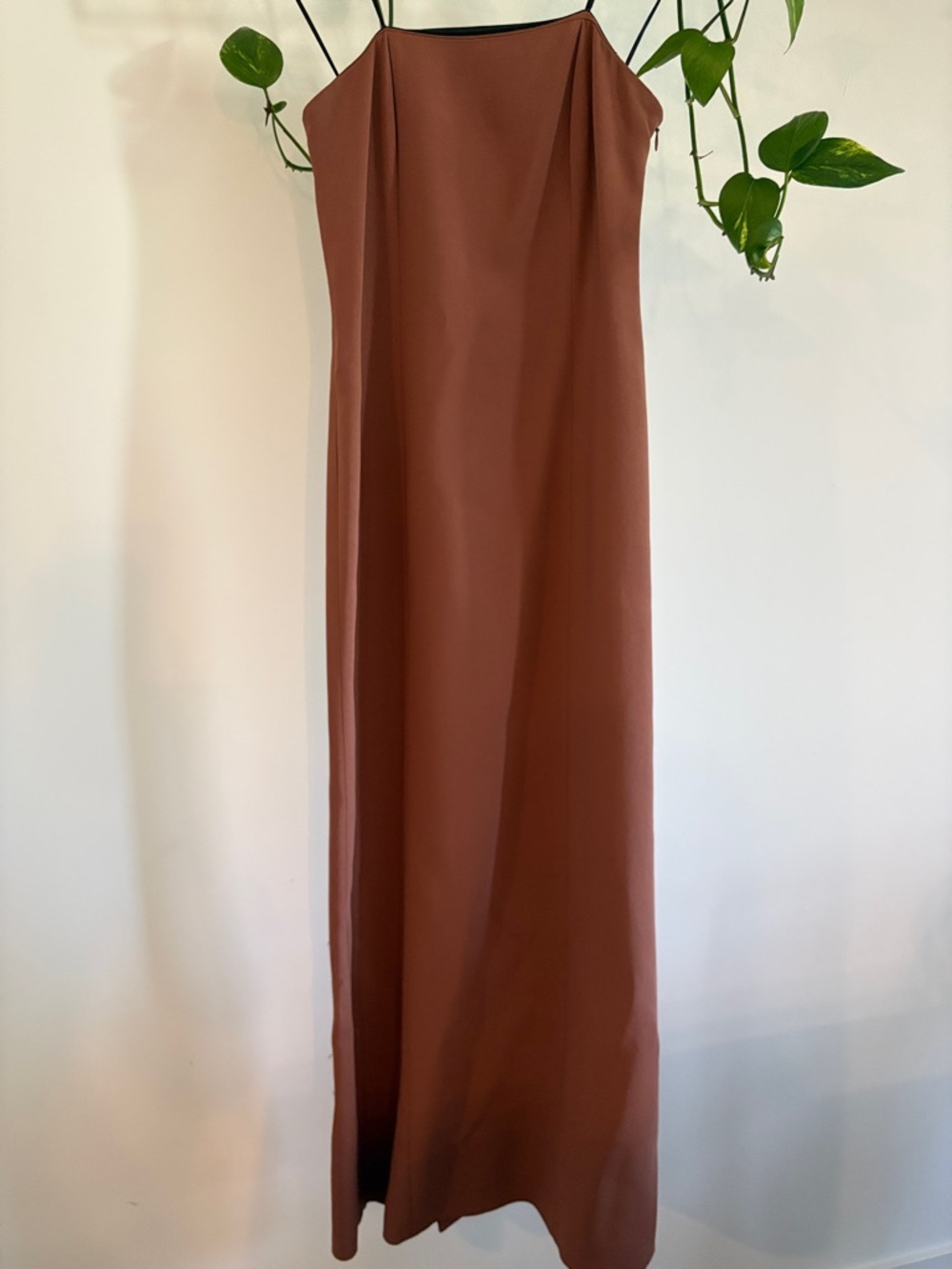 Sleek Rust Brown Maxi Dress